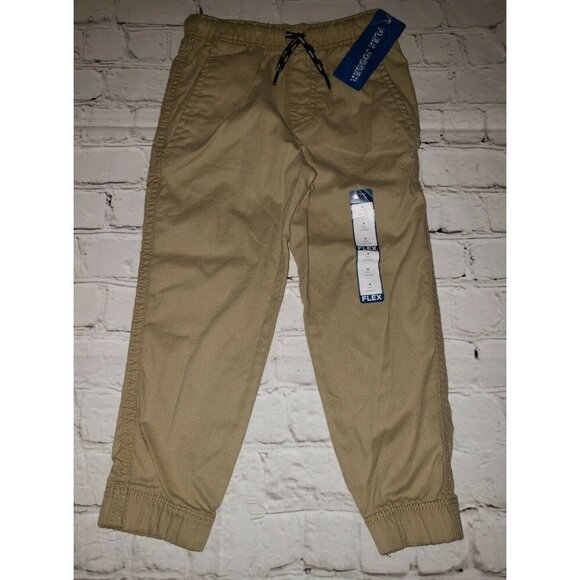 𝅺NWT Boys Size 4 Reg Flex Jogger Kahki Arizona Jean Co Drawstring waist - Picture 1 of 4
